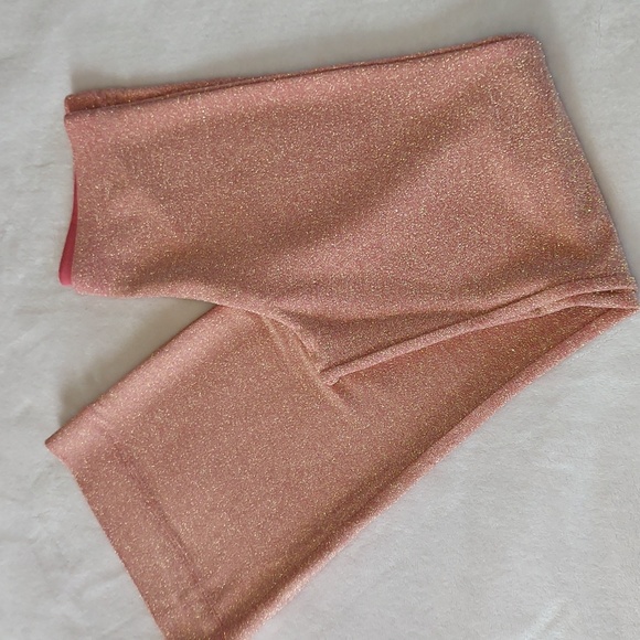 2019 VS Peachy Pink Copper Metallic Shimmer Wide Leg Pants - Picture 9 of 10